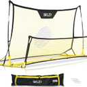 SKLZ Quickster Soccer Trainer - Dual-Sided Rebounder for Solo Passing, Receiving, Trapping Practice - Large & Small Rebound Net - Weather Resistant - Adjustable Frame, Metal Stakes & Carry Bag