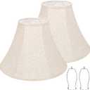 Large Bell Lamp Shades Set of 2, 7" Top x 16" Bottom x 11" High, Beige