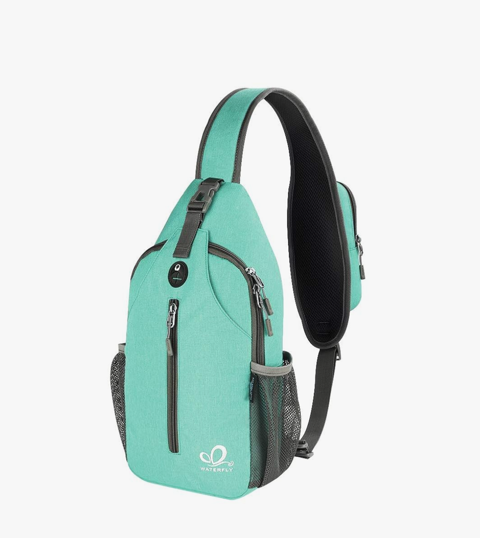 WATERFLY Crossbody Sling Backpack Sling Bag Travel Hiking Chest Bag Daypack