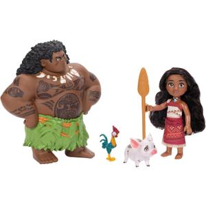 Disney Moana 2 Moana & Maui 6-Inch Petite Doll Gift Set Doll Playset for Girls, Includes Pua and HEI HEI, Officially Licensed, Great Birthday