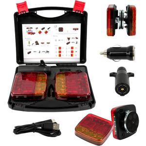 New Magnetic Wireless Trailer Lights, Waterproof Rechargeable LED Wireless Trailer Lights Kit with Powerful Suction Base for Trucks, Boat, RV, Vehicle, Camper1