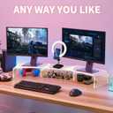 LEKETREE Acrylic Monitor Stand , Clear Monitor Stand for Desk, Computer Accessories for Home Office, Desk Organizer Shelf for Laptop, PC, Multi Media and more