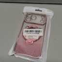 Luxury Bling Diamond Case for iPhone 17 Pro Max 6.9" - Clear Transparent Back with Glitter Card & Sparkling Rhinestones, Magnetic Kickstand, Shockproof Protection - Dazzling Cover for Women, Pink