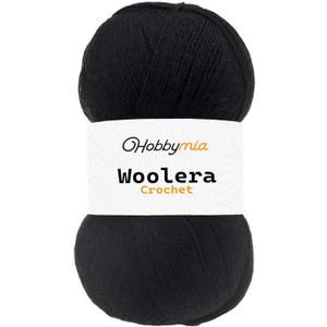Woolera Crochet Wool Blend Yarn  Superfine Lace Yarn for Crochet & Knitting  100g / 623yds  75% Acrylic 25% Wool  Fingering & Fine Lightweight Yarn (Black, 1 Skein)
