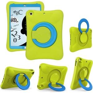 NLR FUN Pepkoo Kids EVA Case for iPad | Multi-Direction Stable Stand | Compatible with 10.2-Inch iPad 2021/2020/2019 (9th/8th/7th Generation) (Green+Blue)