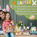 2 x Easter Decor- 4pcs Wooden Easter Bunny Table Centerpieces for Tabletop Rustic Bunny Wood Table Sign with Eggs and Flower Ornament, Farmhouse Rabbit Decorations for home, Office, and Party Suppliers