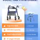 VOCIC Walkers for Seniors, Z21 Rollator Walker with Seat Supports 350lb, 8" Big Wheels for All Terrain, Ergonomic Arc Seat & 6" Ultra Backrest Foldable Walker, Dual Height Adjustment, Lightweight 2026