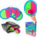 Toss and Catch Ball Set  Family Outdoor Games, Games for Kids Ages 4-8 +, Beach Kids Toys Great for Boys and Girls, Ideal for Birthday Includes 4 Paddles 4 Sticky Balls (36 Months+)