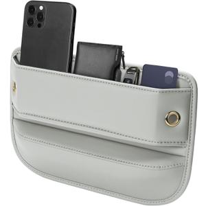 Premium Leather Car Seat Gap Filler Organizer (0.2-1.2" Gaps), Clever Gifts for Car SUV Truck Owners (Beige, 1 Pack)