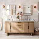 Besdomus Bathroom Pivot Wall Mirror: 20"x24" Gold Vanity Tempered Mirrors