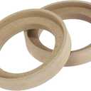 Pair Car Beige Speaker Spacer Ring Adaptor Brackets Mounting Spacer Recess Bezel Plate Wood 77mm ID for 3.5 Inch Speakers Auto Replacement Parts
