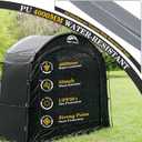 Happy Travel Bike Storage Shed Tent, Waterproof Portable Bicycle Cover with 30% More Top Storage Space for 2/3/4/5 Bikes,Clips Easy Setup Outdoor Sheds Shelter for Motorcycle, Garden Tools, Lawn Mower