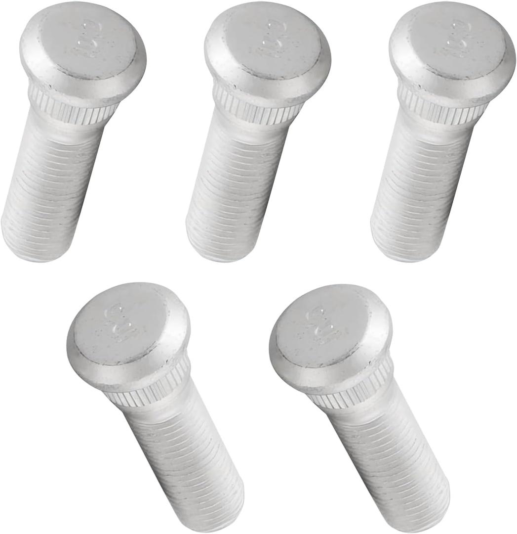 5 PCS Wheel Studs, M12 x 1.5 Steel Rust-proof Extended Tire Screw Rod Replacement 90942-02049, Precise Match Fixing Bolts Repair Accessories, Compatible with Specific Models (Silver)