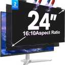 2Pack Magnetic 24 Inch Privacy Screen for Computer Monitor 16:10 Aspect Ratio, Hanging Removable Anti-Blue/Glare Protector Film, Anti Spy Desktop Security Private Filter 24in