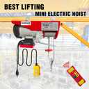 Electric Hoist 2 in 1,1320lbs Electric Hoist Winch with 98ft Wireless Control&Wired Remote Control,110v Electric Hoist 59ft/29.5ft Lifting Height for Garage Warehouse Factory,Single/Double Slings