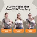 Baby Sling Carrier, Premium Cotton Blend Baby Carrier for Toddlers, Adjustable & Breathable Toddler Carrier with Ventilated Straps, Lightweight & Travel-Friendly Design (Ebony Check)