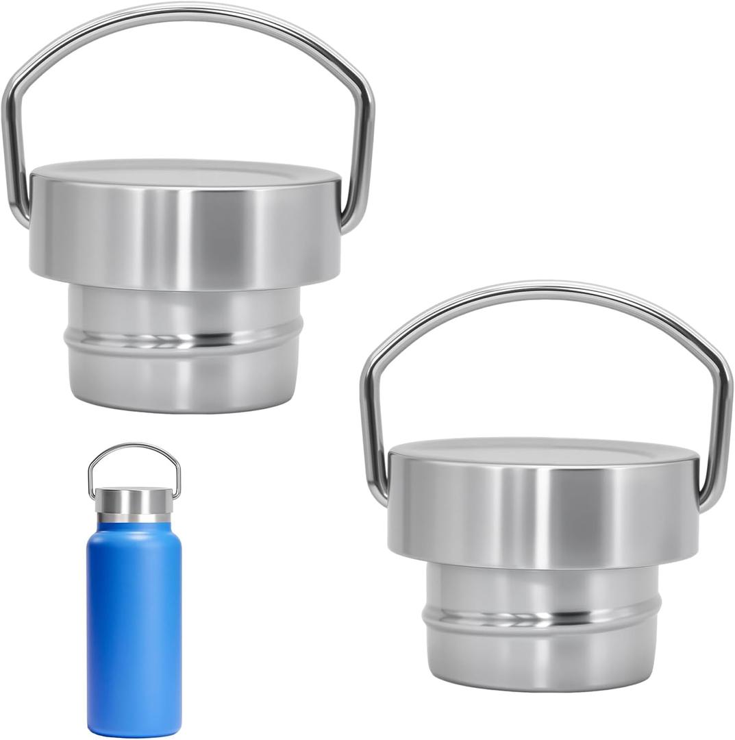 Stainless Steel Lid Compatible with Hydroflask Standard Mouth 12/18/21/24oz,Leakproof Replacement Lid Compatible with Hydroflask Accessory,2PCS