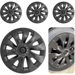 18 Inch Wheel Rim Cover Hubcaps for Tesla Model 3 20172023, Full Fit Snap-On Hub Caps with Valve Hole & Guard Tape, PC+ABS Aero Wheel Covers, All-Weather Protection