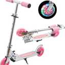 Scooters for Kids Folding Kick Scooter for 3+Years Old Boys & Girls,3 Adjustable Heightand Rear Brake, Flashing Light up Wheels, Lightweight Scooter with Sturdy Frame