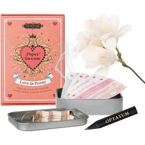 Paper Incense Love in Peony - 48pcs with Vintage Tin Case, Cute & Unique Gift Idea for Birthday, Anniversary Quick Use & Long-Lasting Fragrance, Aromatherapy & Stress Relief