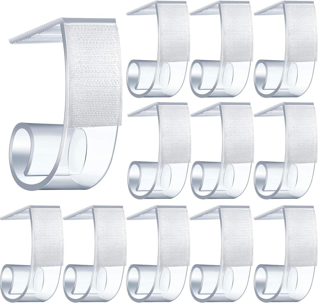 Boao 8 Pieces Table Skirting Clips SMC Model Plastic Tablecloth Clips for Table 1.5-2 Inch with Hook and Loop for Meeting Party Indoor Outdoor Events
