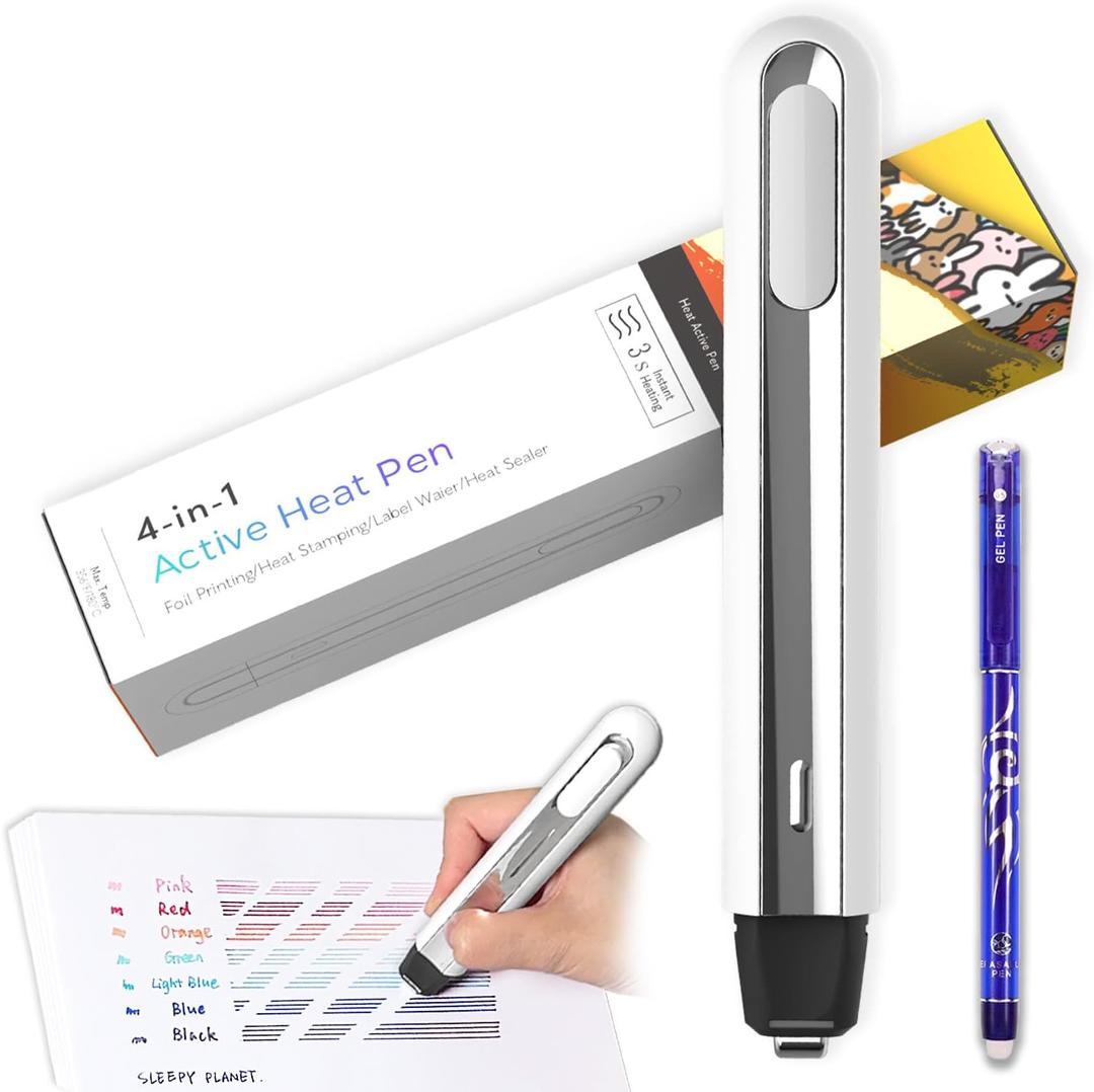 Thermal Eraser for Erasable Gel Ink Pen - Multipurpose Use as Thermal Print Eraser, Card Flattening Kit, Foil Quill, and Heat Press