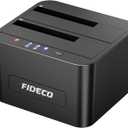 FIDECO External Hard Drive Docking Station, Hard Drive Dock for 2.5 and 3.5 inch SATA HDD SSD, HDD Docking Station with Dual Bay, USB 3.0 Hard Drive Reader, Support Offline Clone and UASP