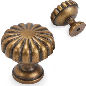 10 Pack Antique Brass Kitchen Cabinet Knobs Vintage Drawer Knobs Aged Bronze Kitchen Cabinet Hardware Zinc Alloy Handles Drawer Knobs Dresser Handles