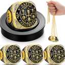 Highergo Halloween Skeleton Championship Trophy Rings - Costume Contest Prize Gift with Display Neck Chain & Bat Championship Ring Holder