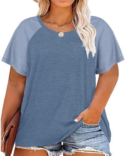 HDLTE Womens Plus Size Tops Floral Bell Sleeves Blouses Summer Crewneck Tunic Loose Casual T Shirts 5XL