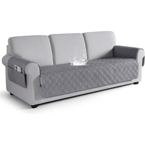VANSOFY Couch Cover, Waterproof Sofa Covers Washable Slipcover Furniture Protector Couch Seat Covers Non-Slip Couch Cover for Dogs, Pets(Sofa Plus, Light Gray)