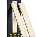 14.7inch Under Cabinet Lighting, 2 Pack Rechargeable Motion Sensor Light Indoor, 5 Levels Dimmable Magnetic Closet Lights, Wireless Under Counter Lights for Kitchen, Stairs,Hallway (Warm White Light)