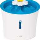 Catit LED Flower Fountain with Triple Action Filter, Cat Drinking Water Fountain, 3 L (9.0 x 8.3 x 7.7 Inches)