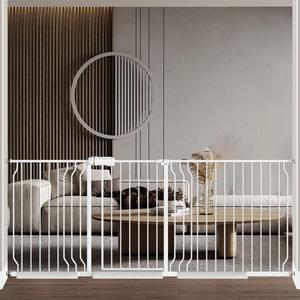Baby Gate for Doorways Stairs Hallway 81.1-85.8 Inch Wide, Walk Through Child Gates with Pressure Mounted Extension Kit, Indoor Safety Child Gates for Kids or Pets