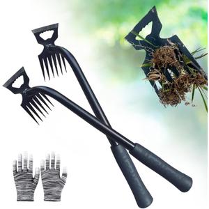 2 x Weed Puller Tool-2Pcs Gardening Hand Weeder Tools, 2026 New Weeding Artifact Uprooting Weeding Tool, Manganese Steel Weed Removal TooL, 6 Teethes Dual Purpose Manual Weed Pulling Tool for Yard Gardenl