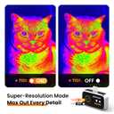 GW340 Thermal Camera for iPhone/Android/Tablet, 512x384 Super IR Resolution, Thermal Imager iOS 17/16/15 Series & iPads USB-C Port, 256x192 IR Resolution Home Inspection, HVAC, Automotive -4F~752F