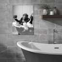 OIQArtOIQ Funny Bathroom Framed Wall Art Vintage Canvas Wall Art Prints Chimpanzee in Bathtub Pictures Wall Decor Modern Minimalist Humorous Artwork For Restroom 16x24