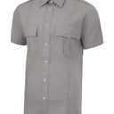 Button Up Shirt, Grey, M, 
Mens 100% Polyester Security Shirt Short Sleeve. National Patrol
