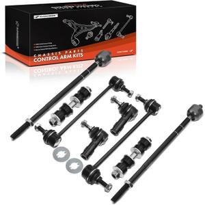 A-Premium 8Pcs Suspension Kit, Front Inner Outer Tie Rod End