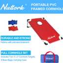 Portable Cornhole Set with 2 Collapsible Cornhole Boards, 8 Cornhole Bean Bags and Carrying Case for Yard Toss Game, Indoor Outdoor Camping Games for Family Parties (3 x 2-feet)