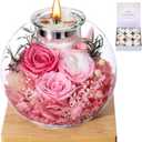 Mothers Day Rose Gifts for Mom Birthday Gift for Women Flowers for Delivery Preserved Flowers Forever Eternal Rose in Glass Dome Mother's Day Flower Gifts for Wife Grandma Sister from Daughter, Pink
