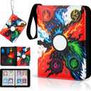 Trading Card Binder, 4-Pocket, Holds 480 Cards, 120 Pages Side-Loading Card Album, PU Leather, Acid-Free Archival Sleeves, Durable Organizer for MTG, TCG & Sports Cards, Gift for Kids, Boys and Girls (4 Dark green)