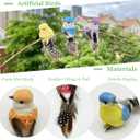 LWINGFLYER 12pcs Clip on Artificial Birds Small Feather Birds Ornament for Spring Tree Decoration Wreaths Crafts Floral Arrangements (Model - Y18)