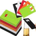 Nuogo 100 Pcs Stainless Steel Card Bottle Openers Bulk Metal Card Beer Openers Groomsmen Wallet Bottle Opener for Wedding Party Bridesmaid Favors Gifts (Bright Color)