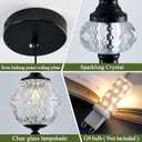Piepooye Vintage Glass Pendant Light Farmhouse Black Chandelier 4.72" Mini Adjustable Hanging Ceiling Light Fixture for Kitchen Island Dining Room Bedroom Foyer Entryway (G9)