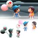 Couple Cute Ornaments - for Car Dashboard Decoration, Kissing Couple Figure Figurines Balloon Ornaments for Women Girls Gifts (A+B)