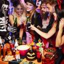 24 PCS Reusable Straws for Halloween Theme Party Birthday Decorations with 2 PCS Cleaning Brushes (Halloween Pumpkin)