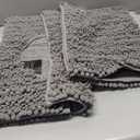 Yimobra Bathroom Rugs Sets 2 Piece - Quick Dry Extra Thick Luxury Chenille Bath Mat, Non Slip Super Absorbent for Tub Shower Sink, Machine Washable Shaggy Floor Mat, 24"x17+24"x20" Inch, Grey