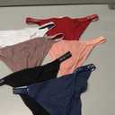 FINETOO Womens Underwear Cotton High Cut String Bikini Panties Low Rise Hipster Ladies Sexy Cheeky Underwear 6 Pack (L)