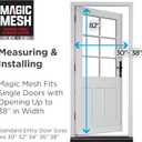 Magic Mesh Elite- More Durable Magnetic Screen Door, Reinforced Seam Mesh Curtain Keeps Bugs Out, One Panel Hook & Loop Frame, Strong & Hidden Magnets- Fits Single Doors up to 39 x 83 Inches
